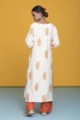 Image for White Orange Straight Fit Back 2