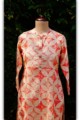 Image for Ws245 Peach Straight Fit Khadi Kurta Closeup 2