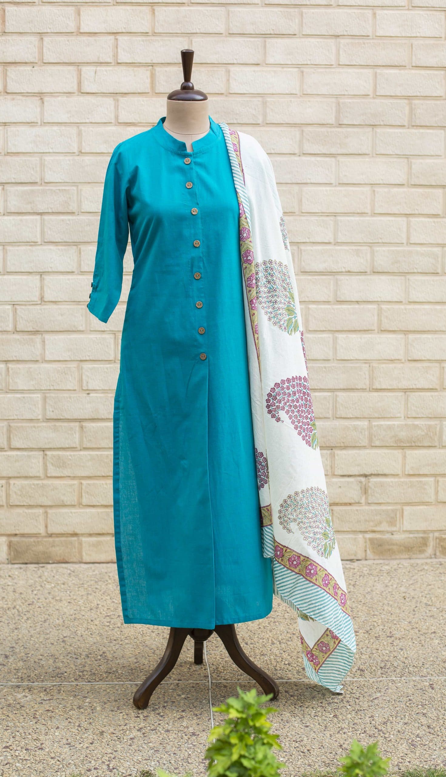 Image for Solid Turquoise Kurta 2 Scaled