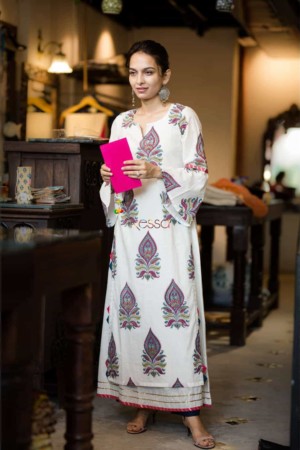 Image for Ws282 White Butta Doublelayer Dress 1