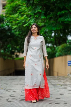 Image for Ws 300 Grey Orange Kurta