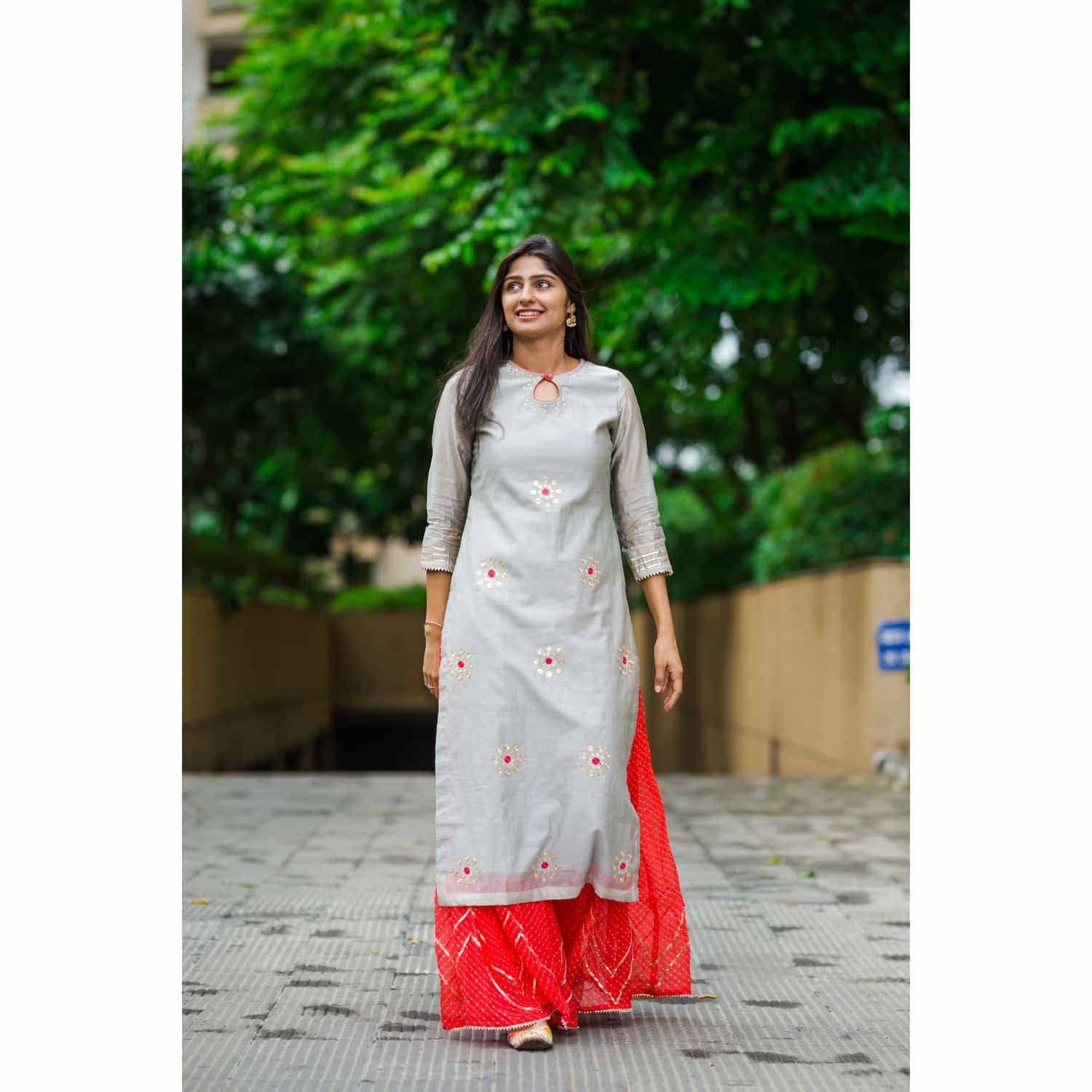 Image for Ws 300 Grey Orange Kurta