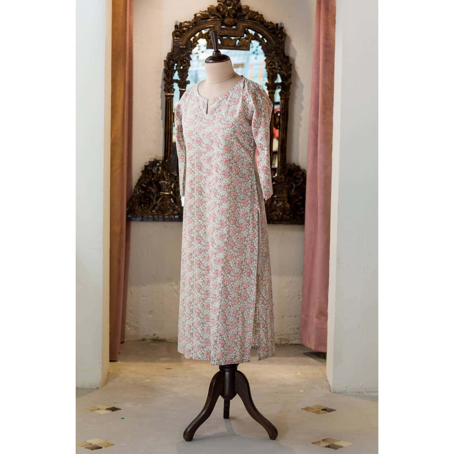 Image for Wa251c Regular Wear Grey Kurta Side