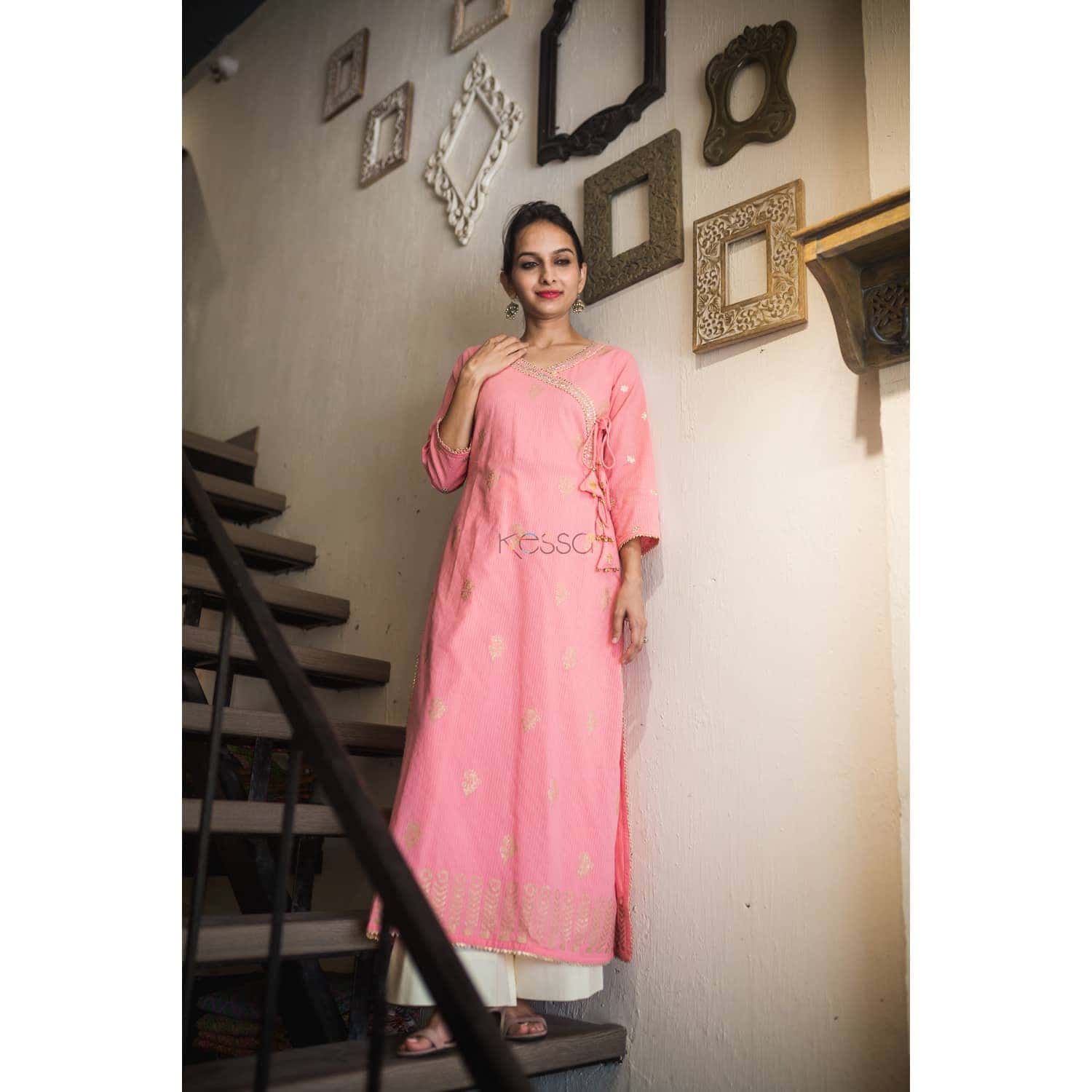 Image for Ws311 Pittan Gotta Work Pink Kurta Feature
