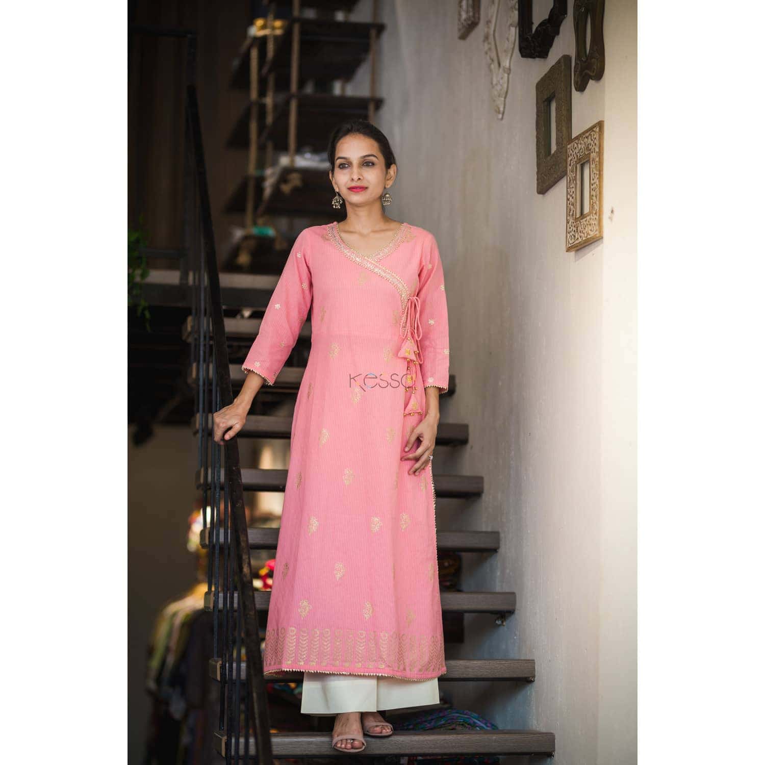 Image for Ws311 Pittan Gotta Work Pink Kurta Front