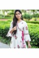 Image for Kusvaa Sr25 White Pink Flower Print Dngrakha Dress Front