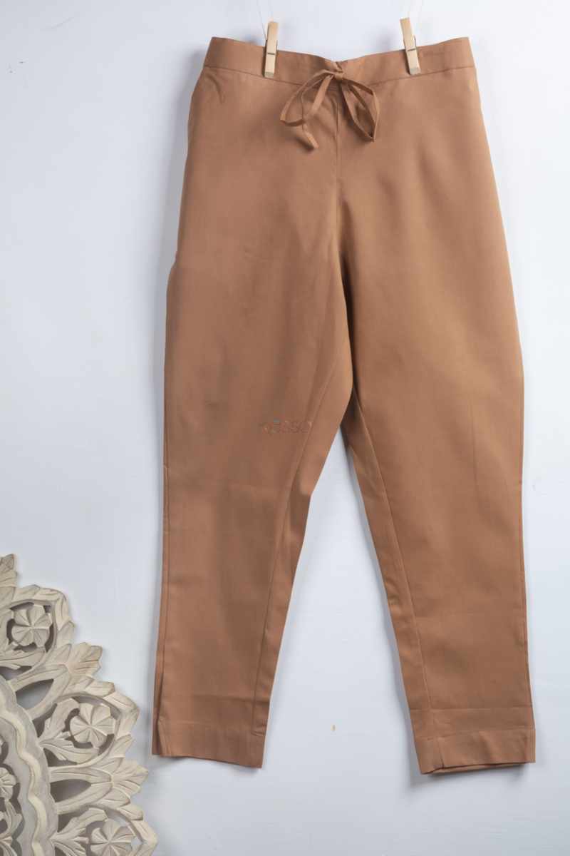 Image for Kusvaa Wsp01 Cotton Pants With Pocket Dark Beige Sitting New