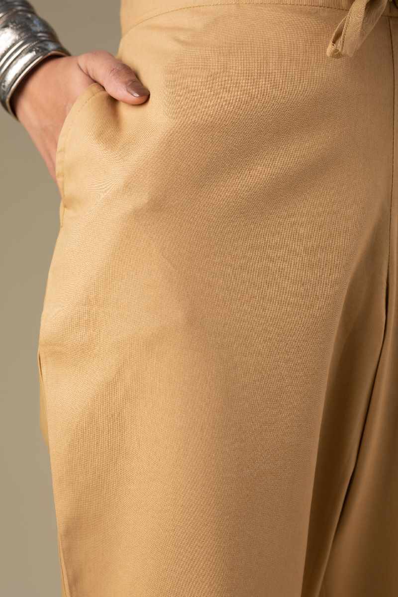 Image for Kusvaa Wsp01 Cotton Pants With Pocket Darkbeige Side Newest