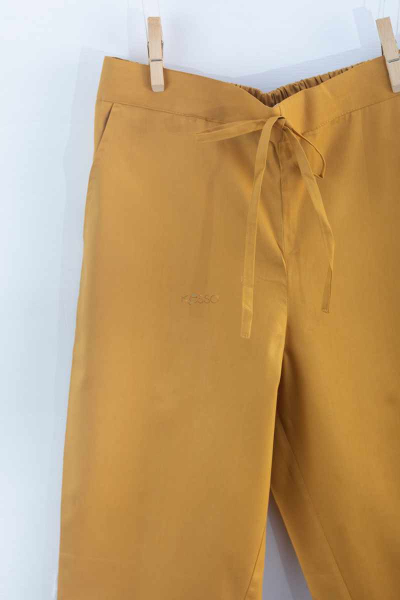Image for Kusvaa Wsp01 Cotton Pants With Pocket Golden Closeup 2 New