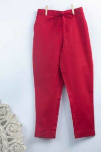 Image for Kusvaa Wsp01 Cotton Pants With Pocket Maroon Closeup New