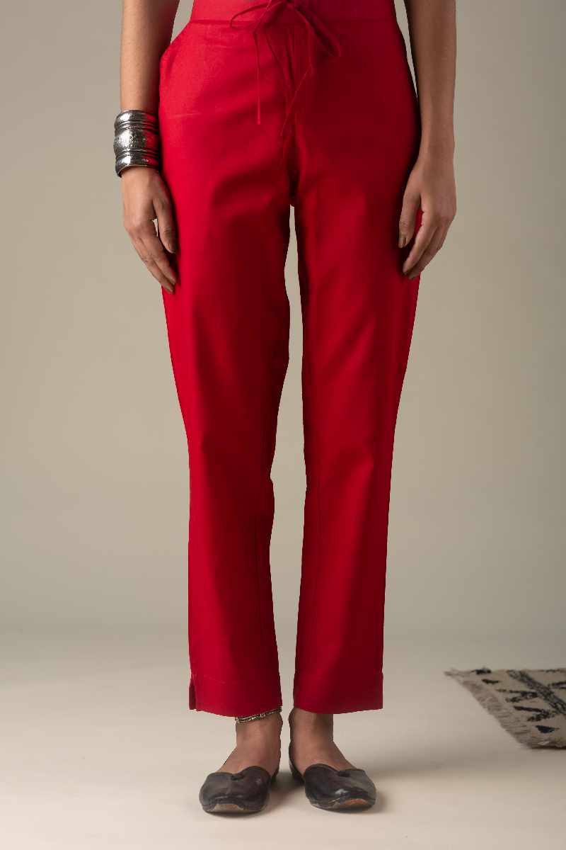 Image for Kusvaa Wsp01 Cotton Pants With Pocket Maroon Featured Newest