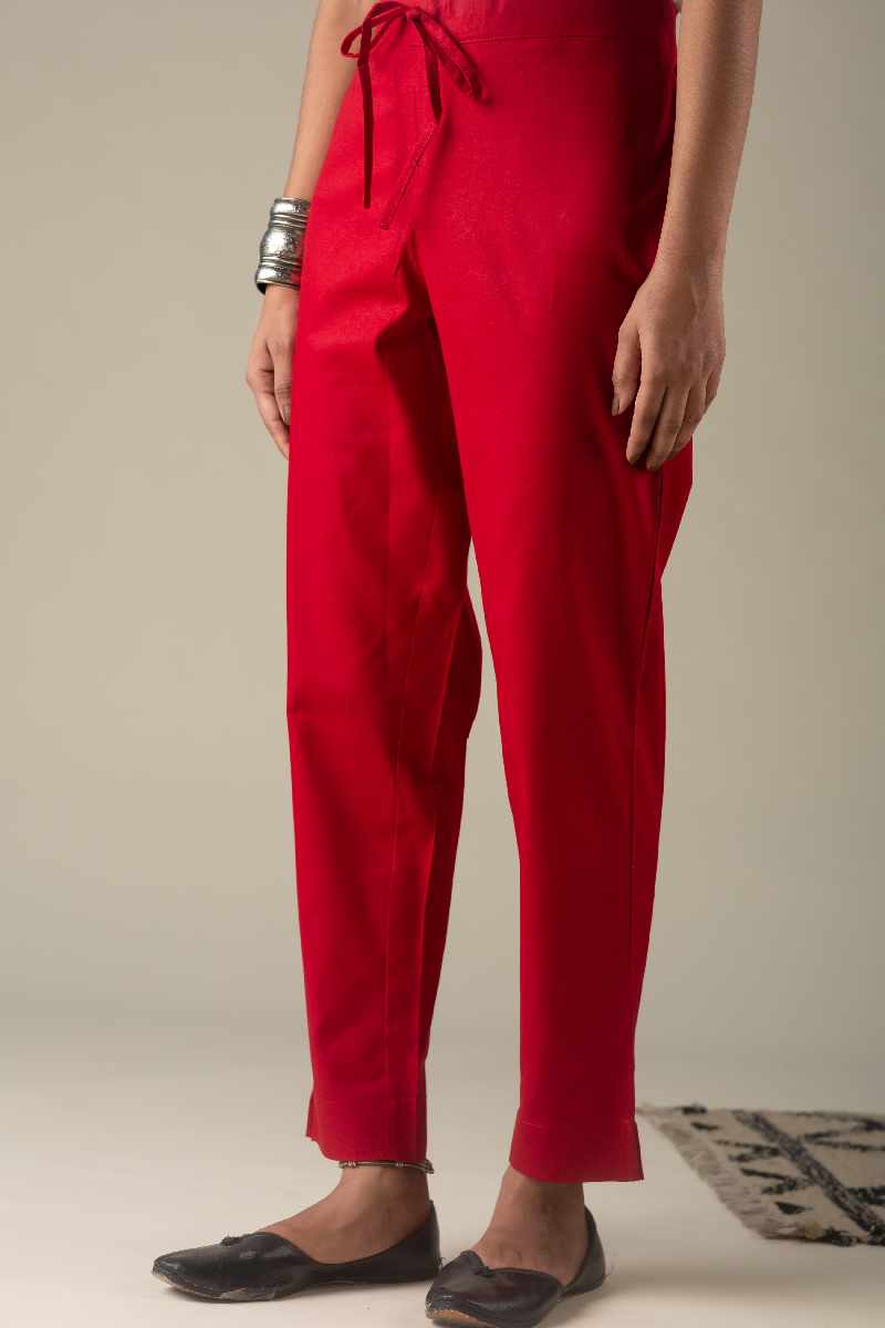 Image for Kusvaa Wsp01 Cotton Pants With Pocket Maroon Front Newest