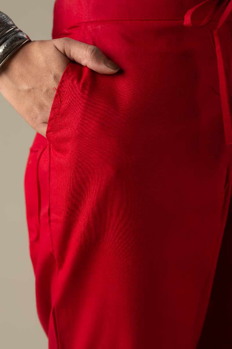 Image for Kusvaa Wsp01 Cotton Pants With Pocket Maroon Side Newest