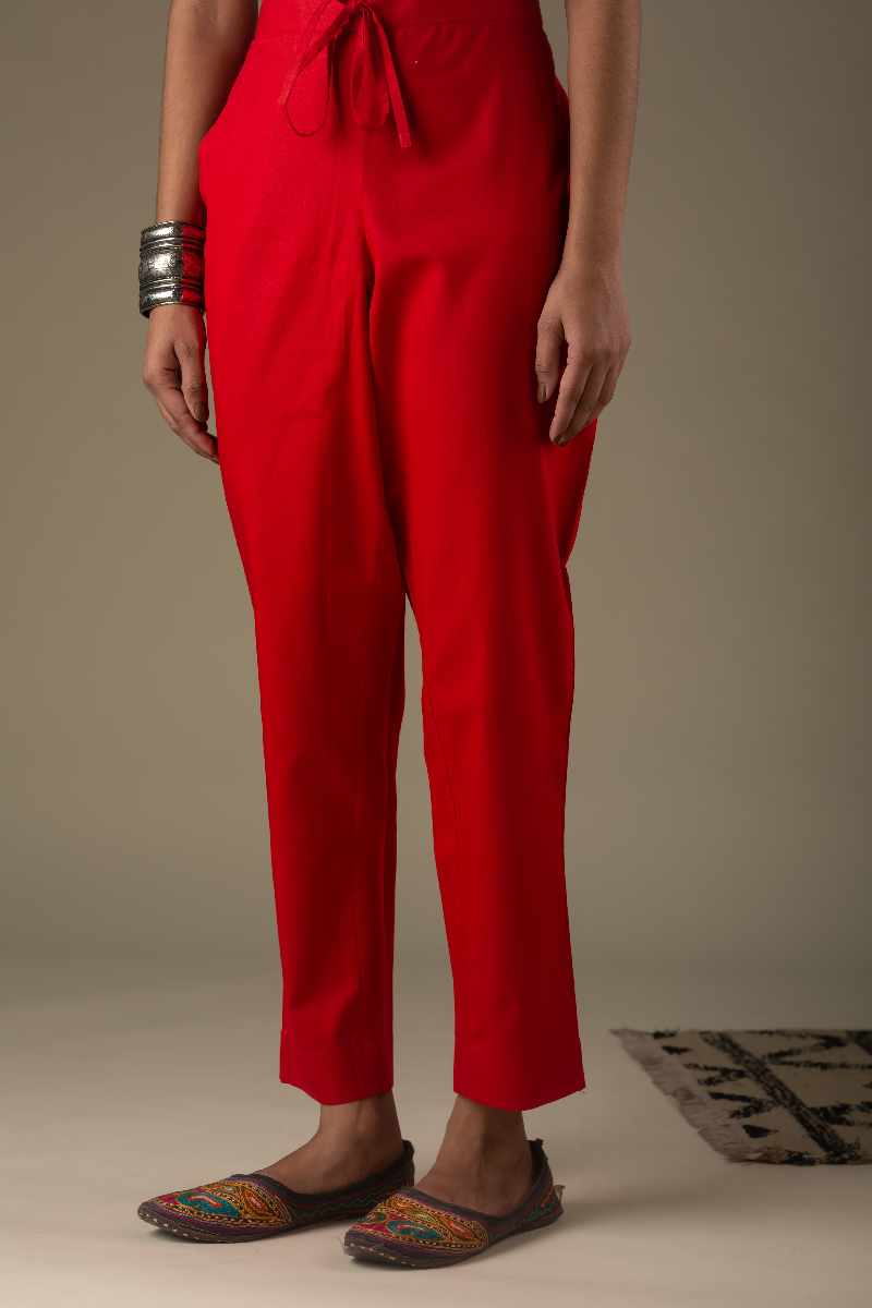 Image for Kusvaa Wsp01 Cotton Pants With Pocket Red Front Newest