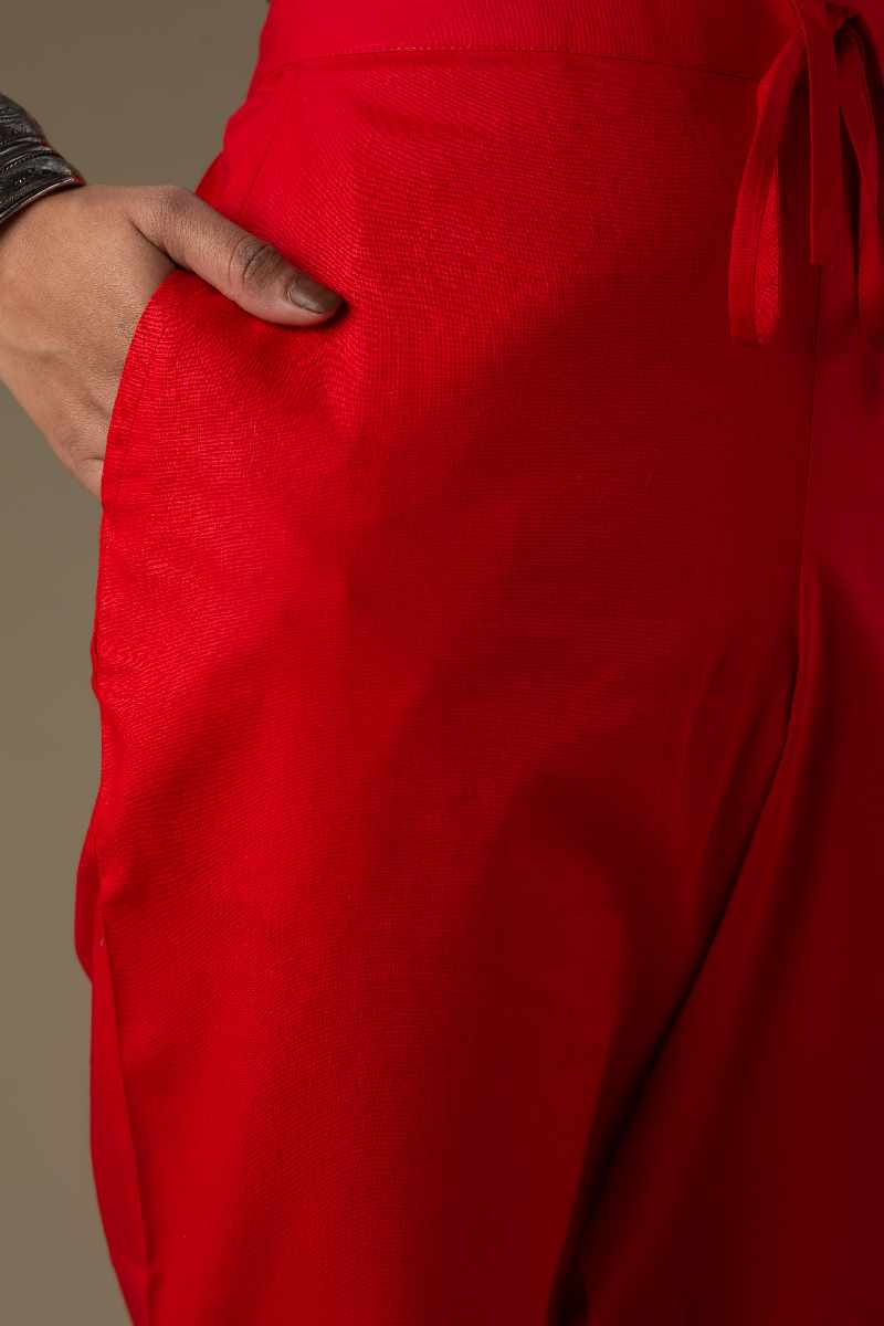 Image for Kusvaa Wsp01 Cotton Pants With Pocket Red Side Newest