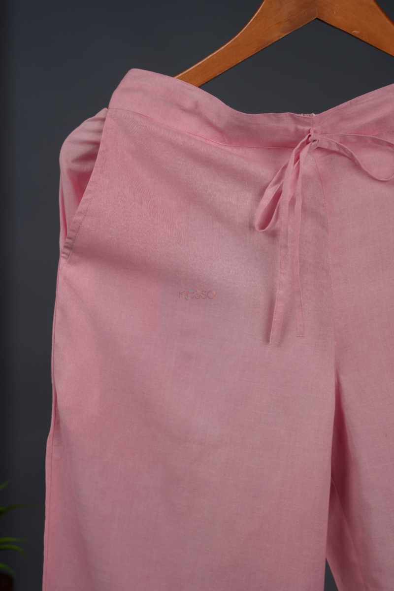 Image for Kusvaa Wsp02 Cotton Palazzo With Pocket Baby Pink Closeup