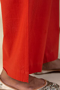 Image for Kusvaa Wsp02 Cotton Palazzo With Pocket Brickred Closeup