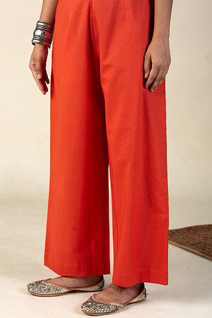 Image for Kusvaa Wsp02 Cotton Palazzo With Pocket Brickred Featured