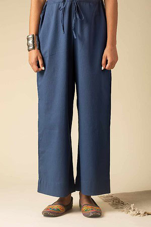 Image for Kusvaa Wsp02 Cotton Palazzo With Pocket Indigo Featured Newest