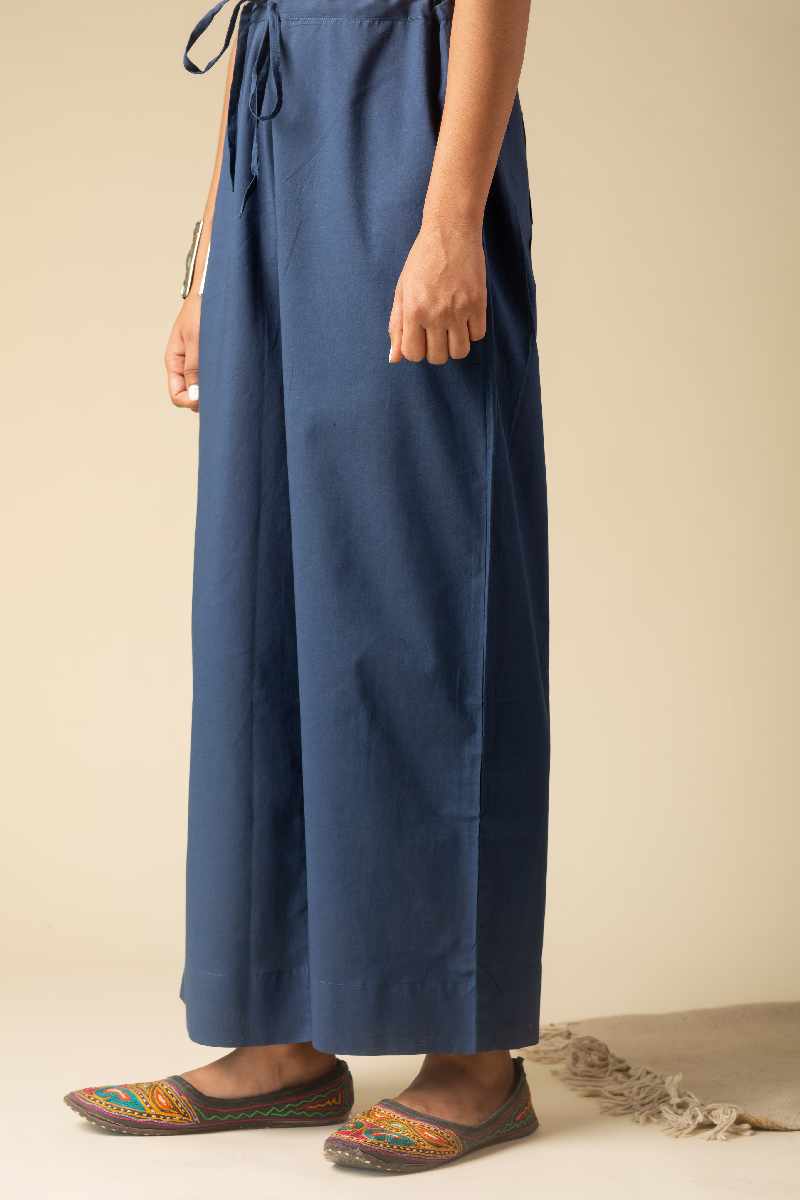 Image for Kusvaa Wsp02 Cotton Palazzo With Pocket Indigo Front Newest