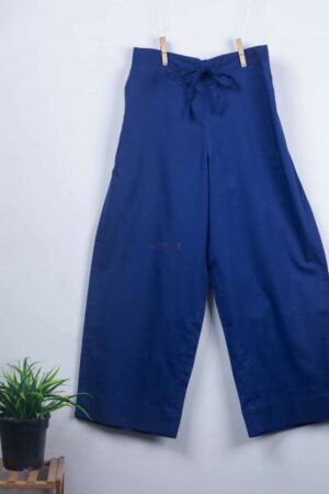 Image for Kusvaa Wsp02 Cotton Palazzo With Pocket Ink Blue Sitting New