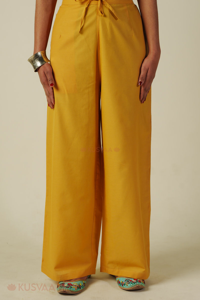 Image for Kusvaa Wsp02 Cotton Palazzo With Pocket Lightyellow Featured