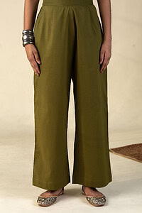 Image for Kusvaa Wsp02 Cotton Palazzo With Pocket Olivegreen Featured New