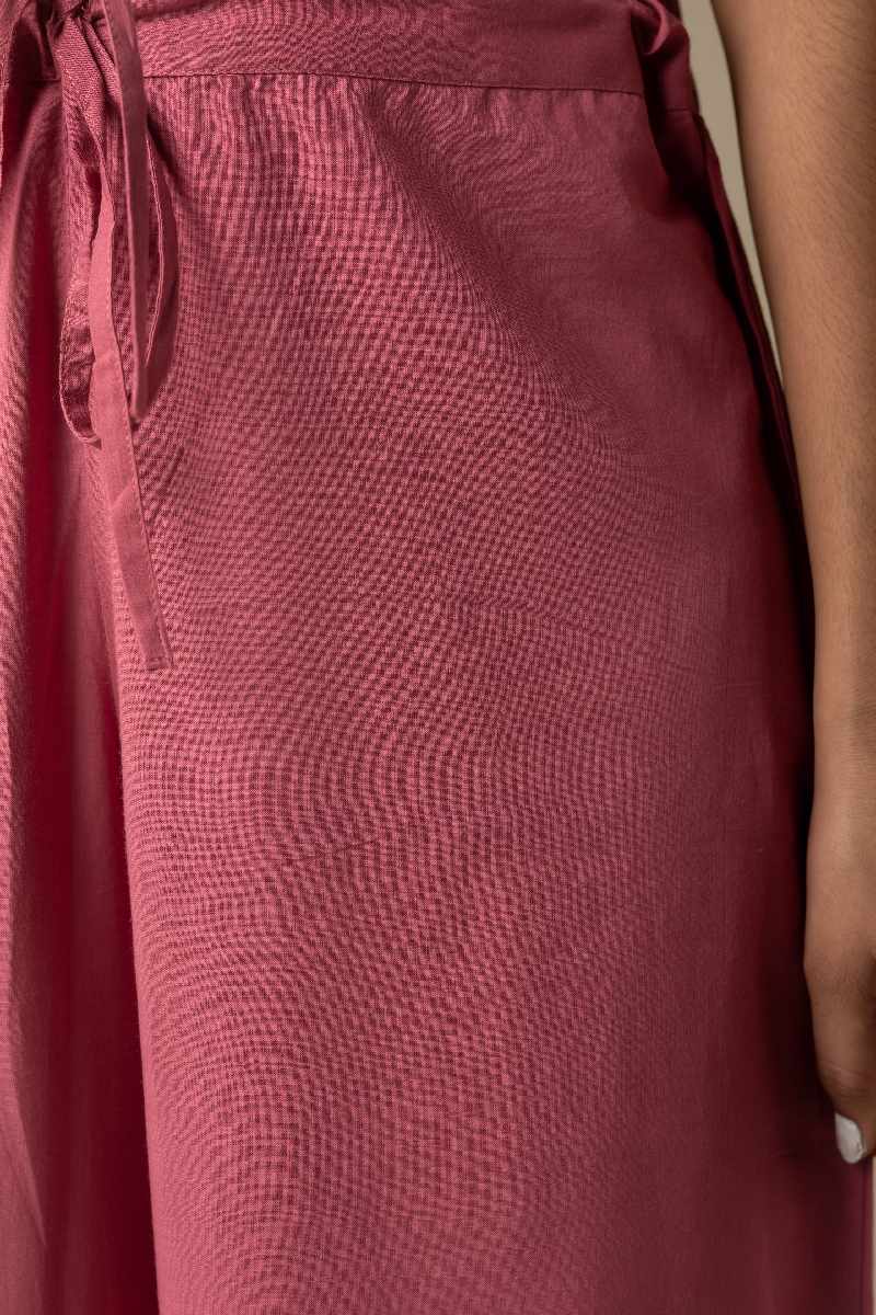 Image for Kusvaa Wsp02 Cotton Palazzo With Pocket Rosepink Closeupnewest