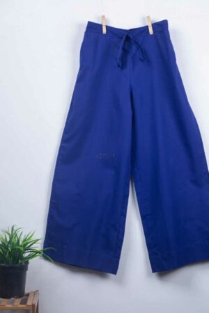 Image for Kusvaa Wsp02 Cotton Palazzo With Pocket Royal Blue Sitting New