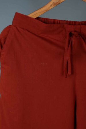 Image for Kusvaa Wsp02 Cotton Palazzo With Pocket Rust Front