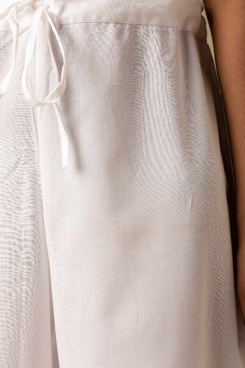 Image for Kusvaa Wsp02 Cotton Palazzo With Pocket White Closeupnewset