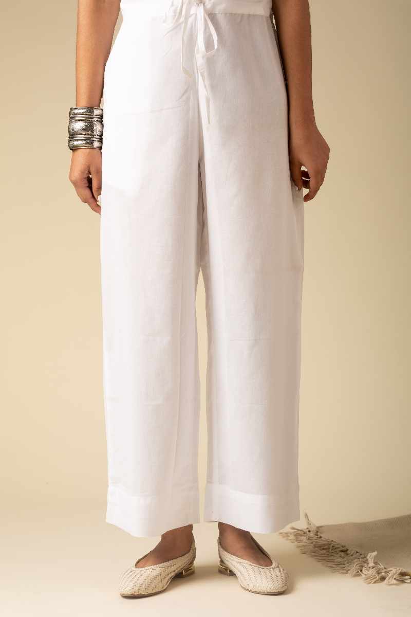 Image for Kusvaa Wsp02 Cotton Palazzo With Pocket White Featured Newest