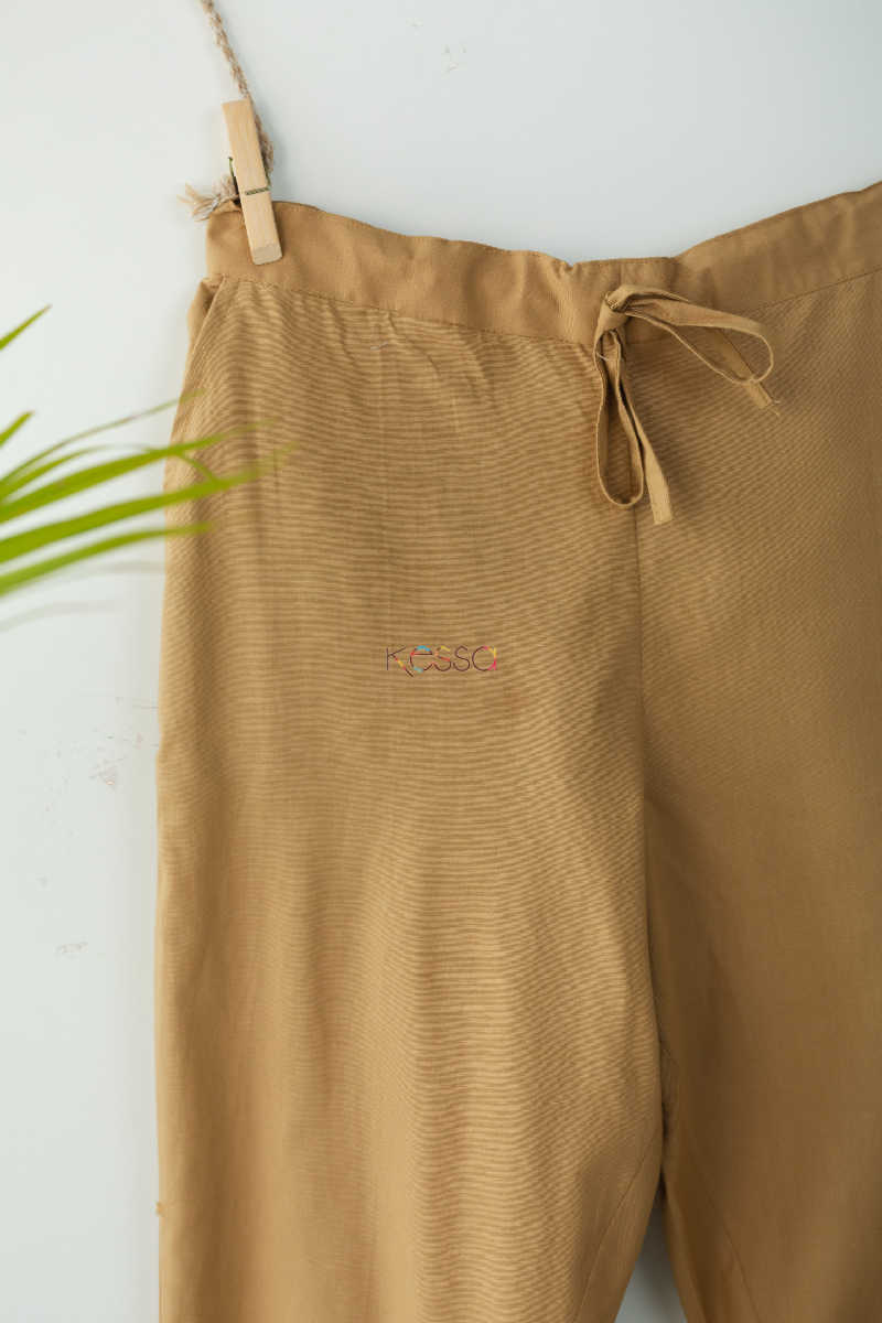 Image for Wsp01 Pants With Pocket Elasticated Waist Dark Beige Closeup