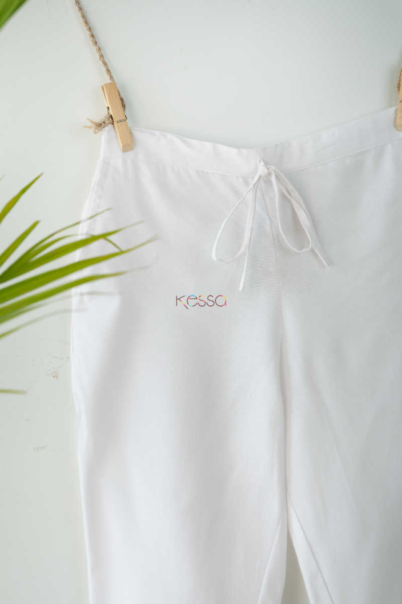 Image for Wsp01 Pants With Pocket Elasticated Waist White Closeup