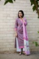 Image for Kusvaa Kusum Kuoj09 Purple Jaal Kurta Dupatta Side