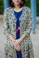 Image for Kusvaa Sr39 Indigo Kalamkari Dress Closeup