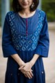 Image for Kusvaa Sr40 Indigo Cotton Dress Closeup