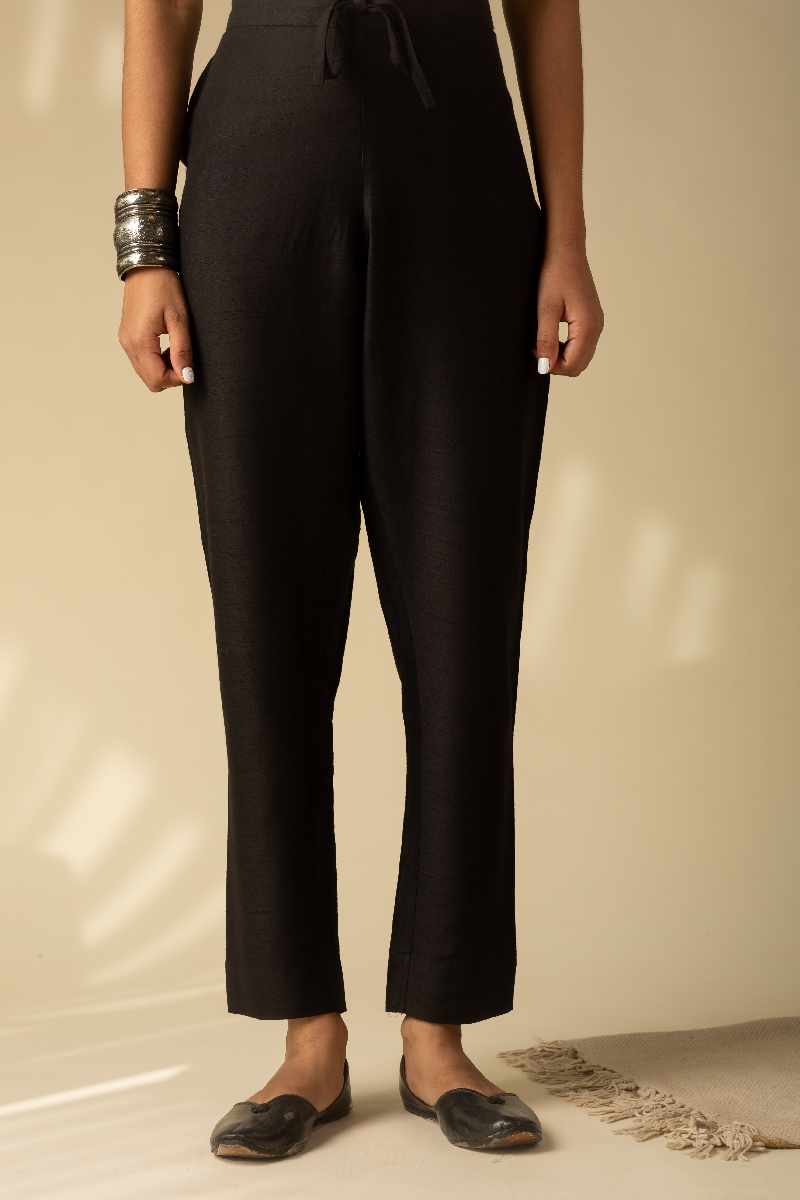 Image for Kusvaa Ws207p Cotton Silk Pants With Pocket Black Featured Newest