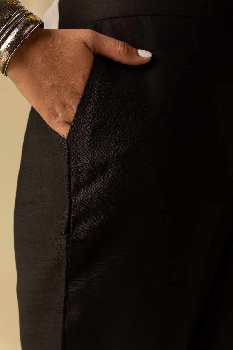 Image for Kusvaa Ws207p Cotton Silk Pants With Pocket Black Side Newest