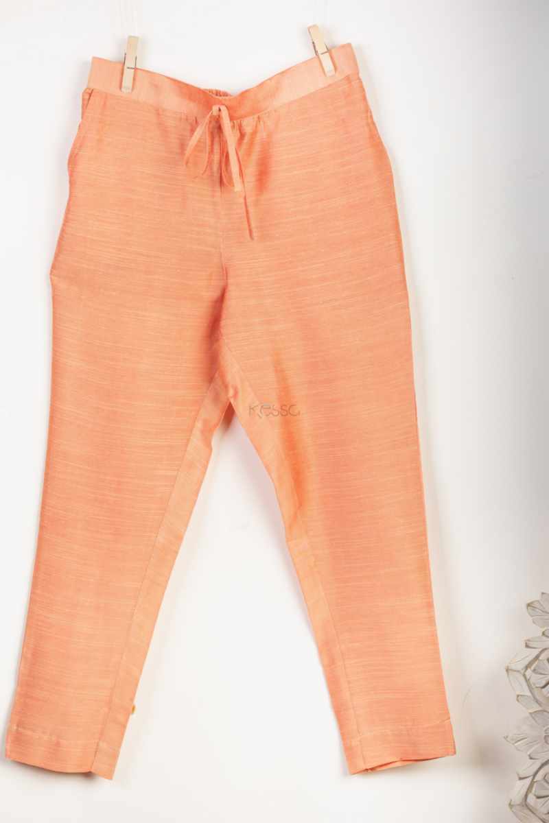Image for Kusvaa Ws207p Cotton Silk Pants With Pocket Carrot Orange Front