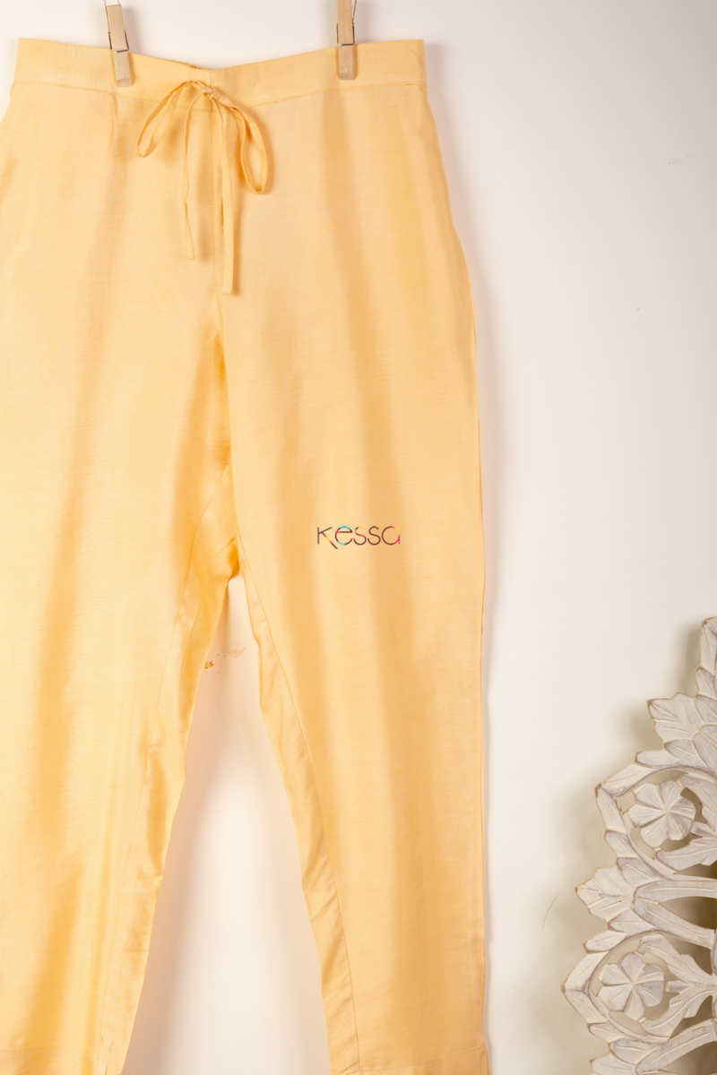 Image for Kusvaa Ws207p Cotton Silk Pants With Pocket Golden Sand Closeup