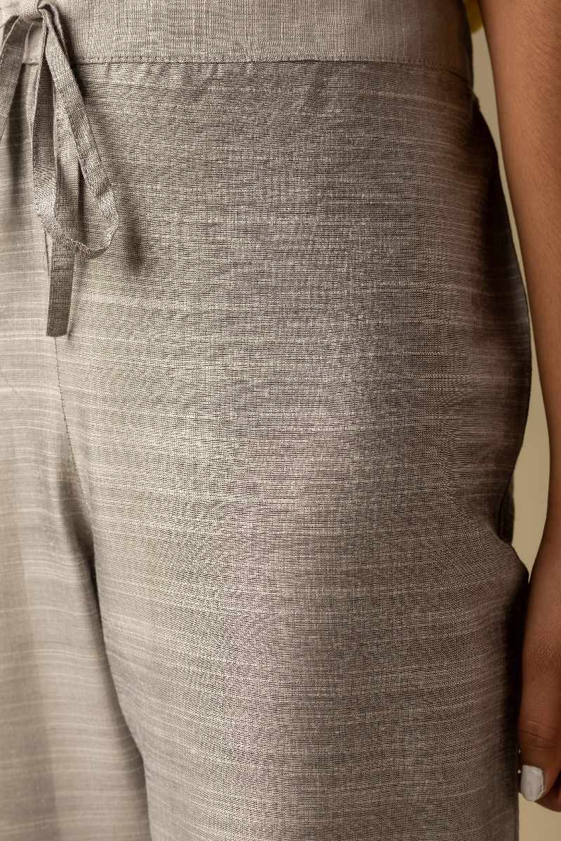 Image for Kusvaa Ws207p Cotton Silk Pants With Pocket Lightgrey Closeup Newest