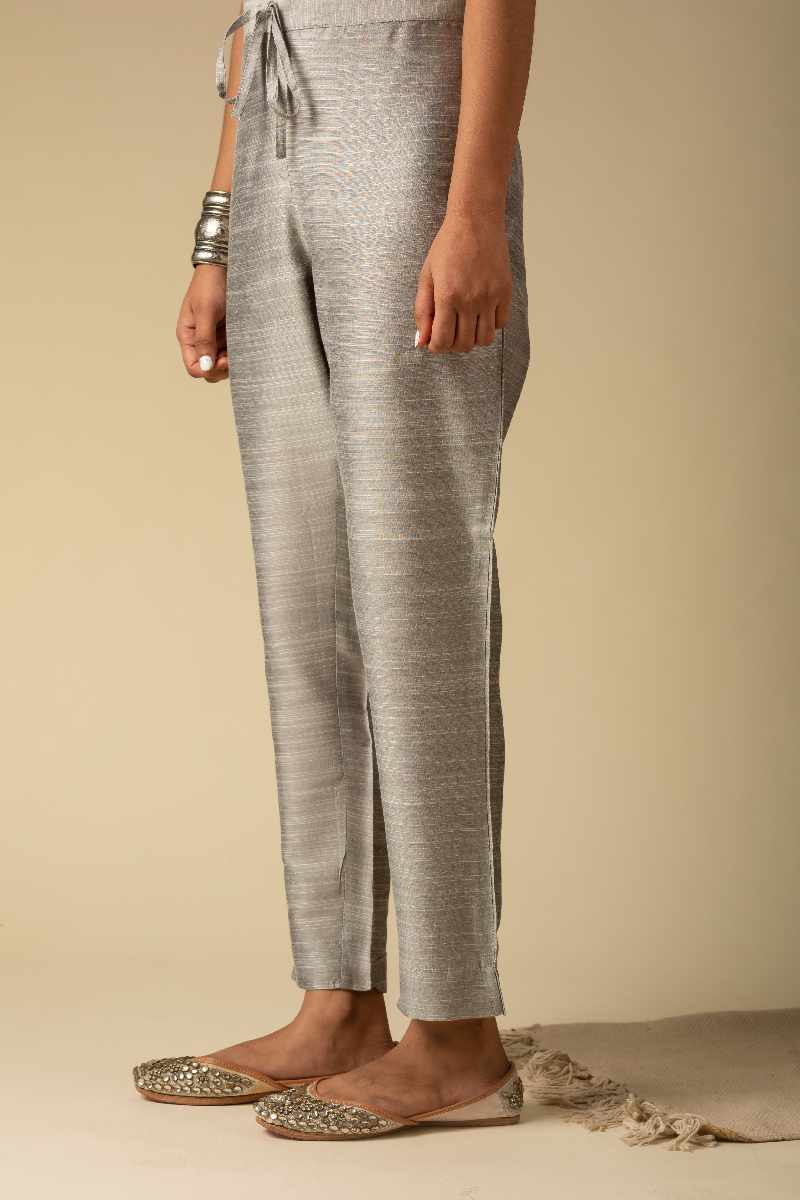 Image for Kusvaa Ws207p Cotton Silk Pants With Pocket Lightgrey Front Newest