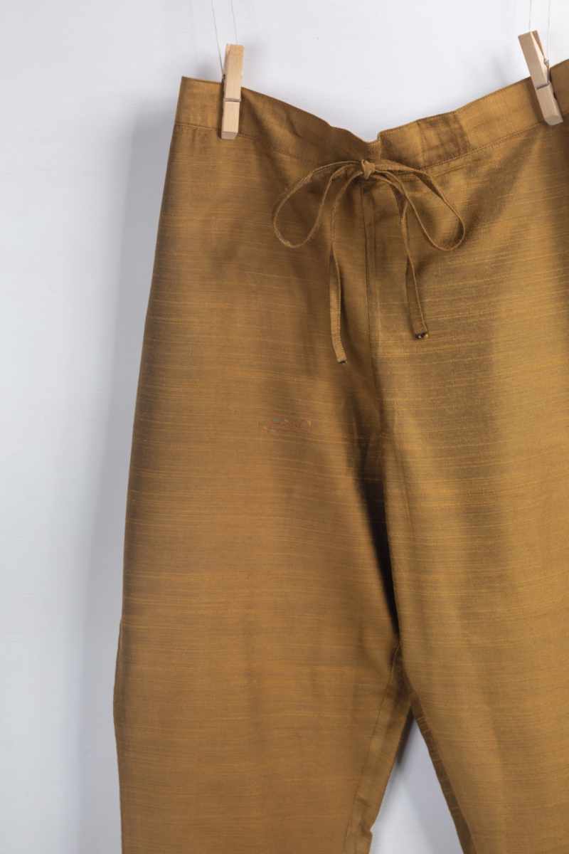 Image for Kusvaa Ws207p Cotton Silk Pants With Pocket Mehndi Green Featured Latest