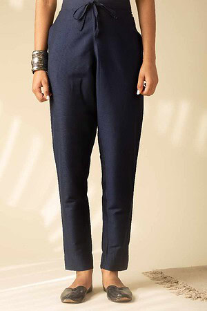 Image for Kusvaa Ws207p Cotton Silk Pants With Pocket Navy Blue Featured Newest