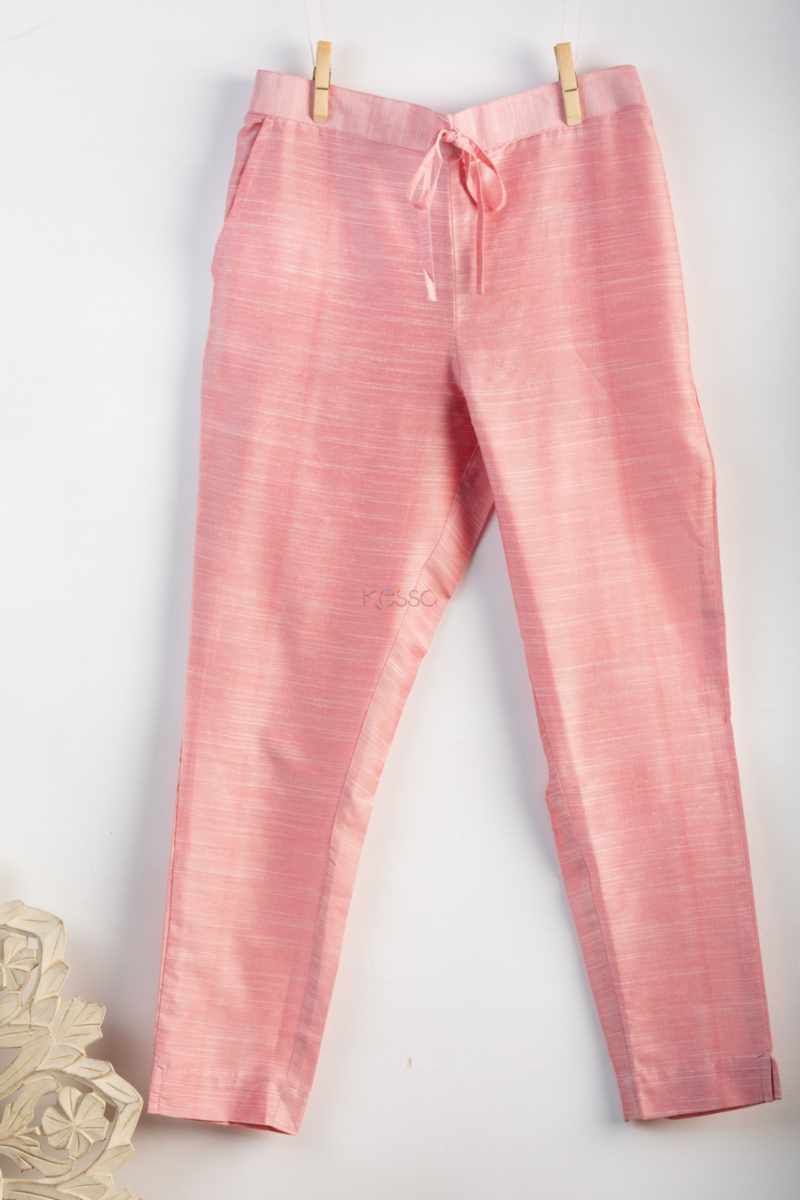 Image for Kusvaa Ws207p Cotton Silk Pants With Pocket Peach Closeup 2 Newest