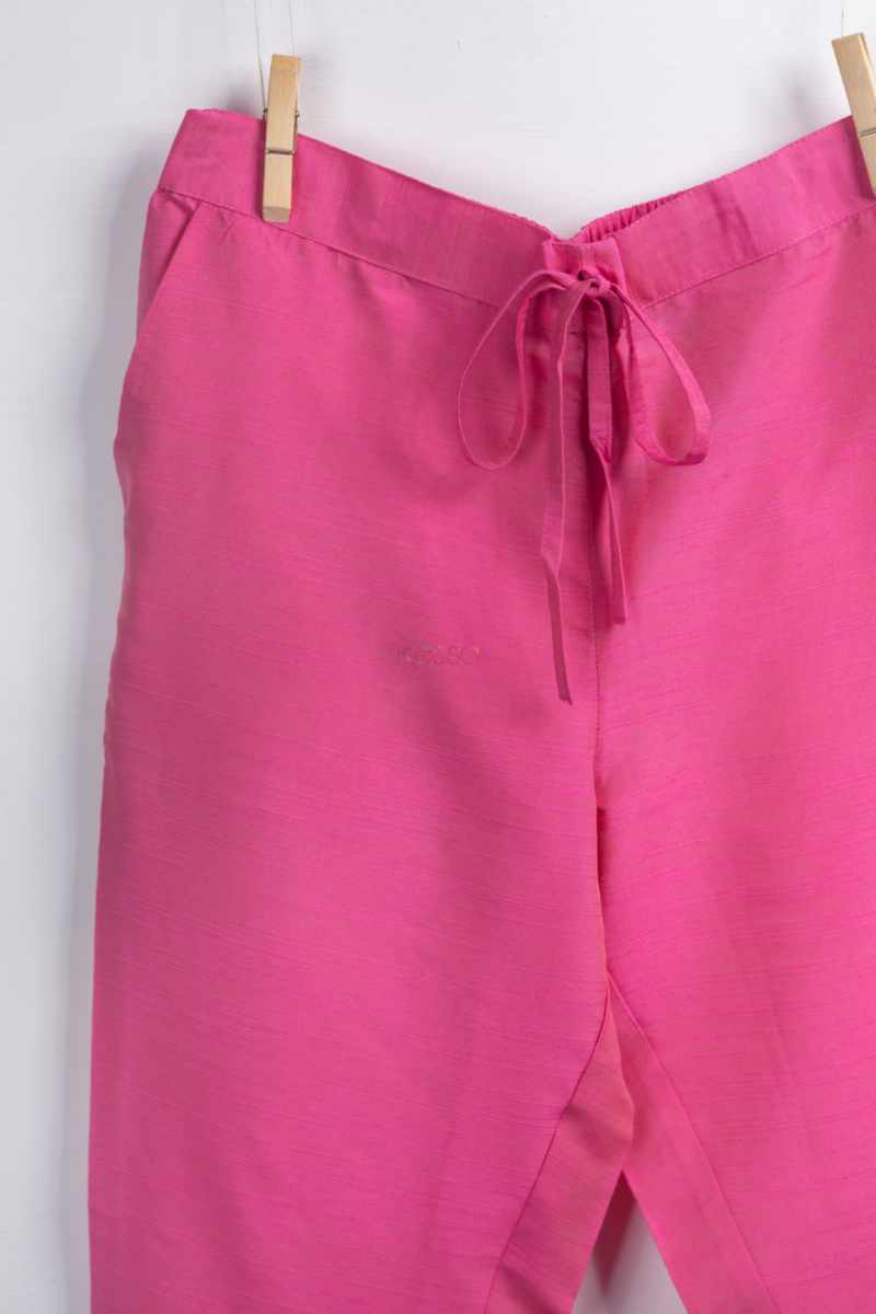 Image for Kusvaa Ws207p Cotton Silk Pants With Pocket Pink Closeup Latest
