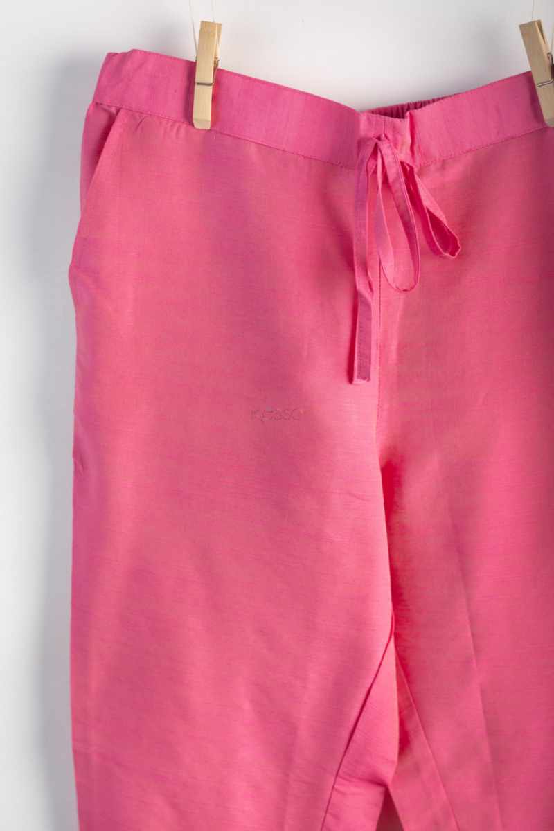 Image for Kusvaa Ws207p Cotton Silk Pants With Pocket Pink Closeup New