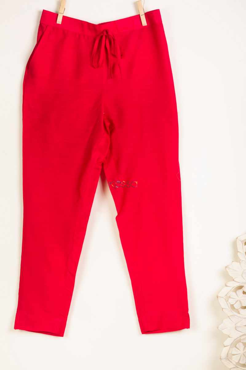 Image for Kusvaa Ws207p Cotton Silk Pants With Pocket R. Ribbon Closeup 2