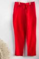 Image for Kusvaa Ws207p Cotton Silk Pants With Pocket Red Closeup 2 New